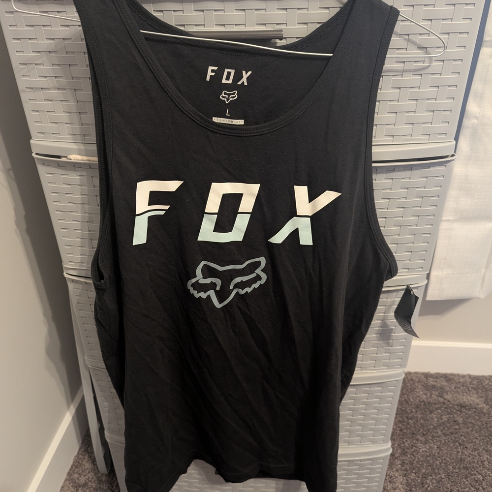 Fox Black Logo Cotton Tank Top
